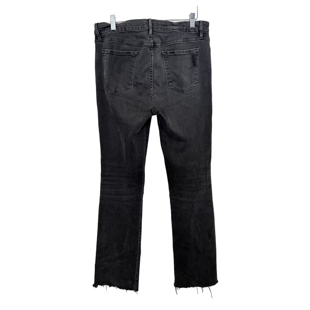Frame Le Mini Boot Cut Preston Gray Raw Hem Denim Jeans Size 32 - Picture 3 of 4